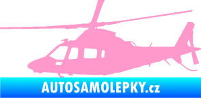 Samolepka Vrtulník 004 levá helikoptéra světle růžová