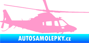 Samolepka Vrtulník 004 pravá helikoptéra světle růžová