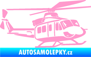 Samolepka Vrtulník 010 pravá helikoptéra světle růžová