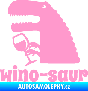 Samolepka Wino - saur 001 levá vínečko světle růžová