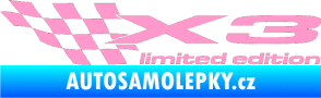 Samolepka X3 limited edition levá světle růžová
