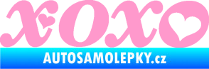 Samolepka XOXO nápis se srdíčkem světle růžová