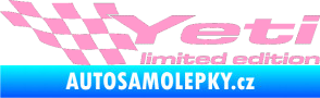 Samolepka Yeti limited edition levá světle růžová