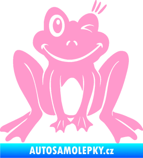 Samolepka Žába 010 pravá mrkající světle růžová