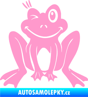 Samolepka Žába 010 levá mrkající světle růžová