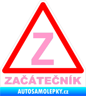Samolepka Začátečník barevný   světle růžová