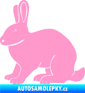 Samolepka Zajíc 001 levá světle růžová