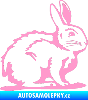 Samolepka Zajíček 001 pravá světle růžová