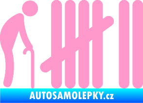 Samolepka Zářezy 005  světle růžová