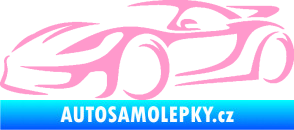 Samolepka Závodní auto 002 levá světle růžová