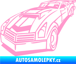 Samolepka Závodní auto 003 levá světle růžová