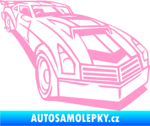 Samolepka Závodní auto 003 pravá světle růžová