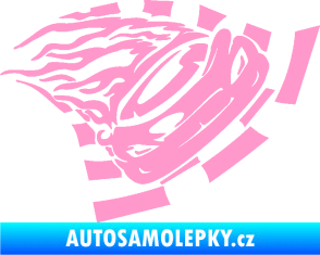 Samolepka Závodní auto 004 pravá světle růžová