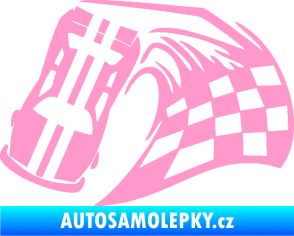 Samolepka Závodní auto 005 levá světle růžová