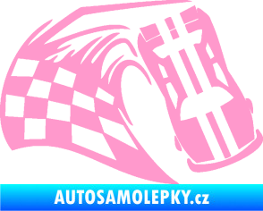 Samolepka Závodní auto 005 pravá světle růžová