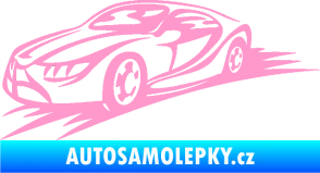 Samolepka Závodní auto 007 levá světle růžová