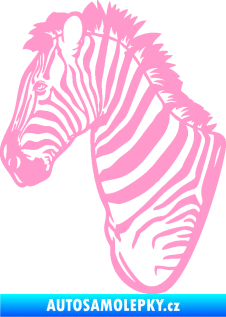 Samolepka Zebra 001 levá hlava světle růžová