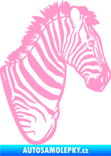 Samolepka Zebra 001 pravá hlava světle růžová