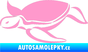 Samolepka Želva 002 levá světle růžová