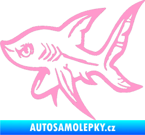 Samolepka Žralok 001 levá světle růžová