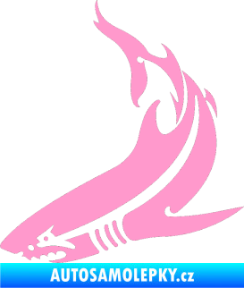 Samolepka Žralok 005 levá světle růžová