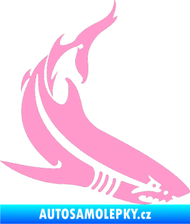 Samolepka Žralok 005 pravá světle růžová