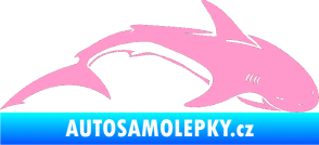 Samolepka Žralok 007 pravá světle růžová
