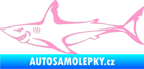 Samolepka Žralok 009 levá světle růžová