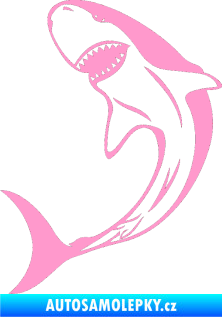 Samolepka Žralok 010 levá světle růžová