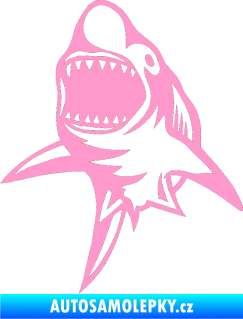 Samolepka Žralok 011 levá světle růžová
