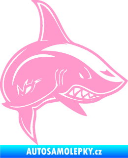 Samolepka Žralok 013 pravá světle růžová
