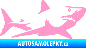 Samolepka Žralok 015 pravá světle růžová