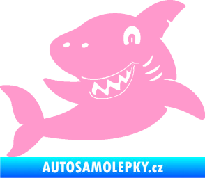 Samolepka Žralok 019 levá světle růžová