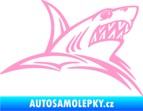 Samolepka Žralok 020 pravá v moři světle růžová