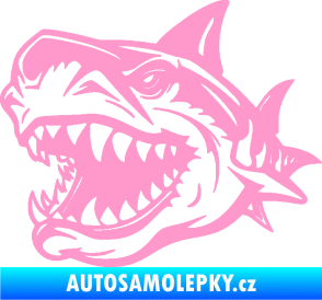 Samolepka Žralok 021 levá světle růžová