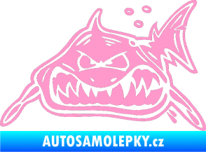 Samolepka Žralok levá světle růžová