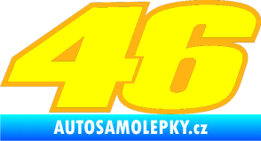 Samolepka 46 Valentino Rossi barevná světle oranžová