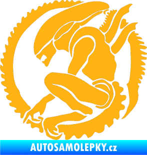 Samolepka Alien 001 levá světle oranžová