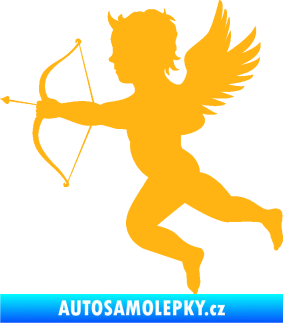 Samolepka Amor 001 levá cupid andílek světle oranžová