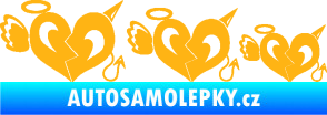 Samolepka Angel devil family 002 rodinka v autě světle oranžová