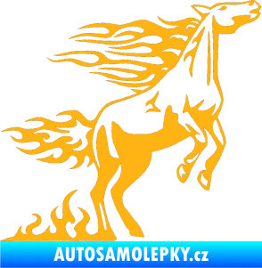 Samolepka Animal flames 001 pravá kůň světle oranžová