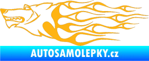 Samolepka Animal flames 017 levá vlk světle oranžová