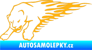 Samolepka Animal flames 020 levá puma světle oranžová