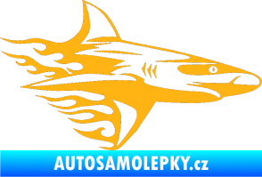 Samolepka Animal flames 031 pravá žralok světle oranžová