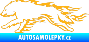 Samolepka Animal flames 032 levá vlk světle oranžová
