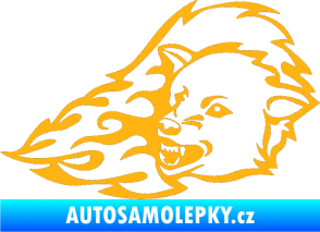 Samolepka Animal flames 036 levá vlk světle oranžová