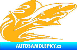 Samolepka Animal flames 037 pravá žralok světle oranžová