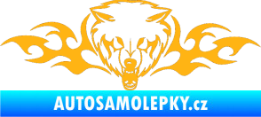 Samolepka Animal flames 038 levá  vlk světle oranžová