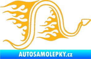 Samolepka Animal flames 040 pravá had světle oranžová
