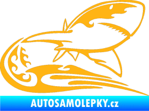 Samolepka Animal flames 041 pravá žralok světle oranžová
